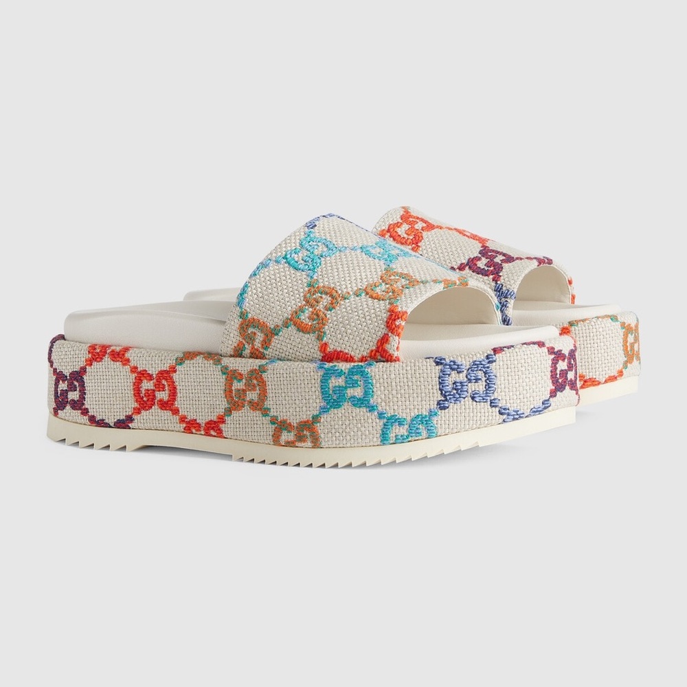 Women’s multicolor GG slide sandal - Picture 6 of 11